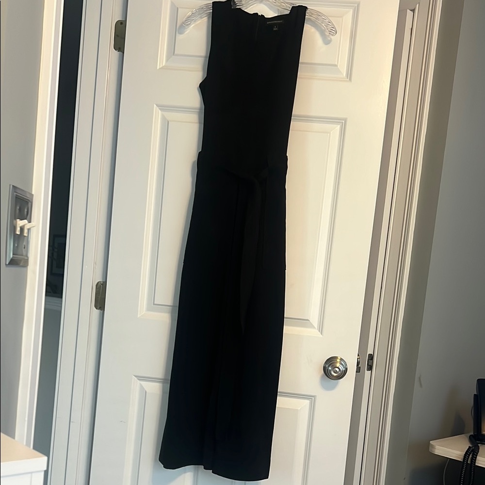 Black Faux Suede Sleeveless Jumpsuit